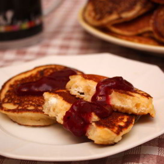 Рецепт рисова-кукурузных оладьи с творогом