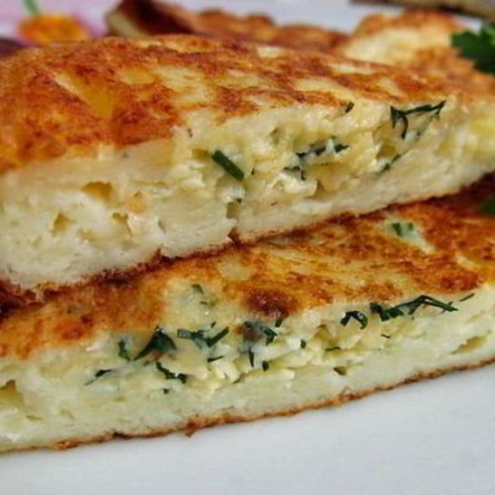 Рецепт творожных оладий хачапури с сыром