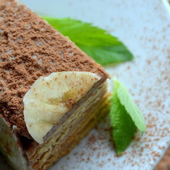 Рецепт бананового десерта с песочным печеньем