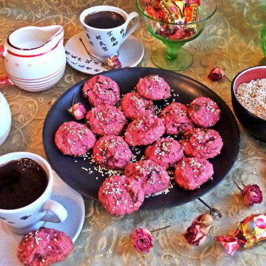 Рецепт свекольно-кунжутного печенье