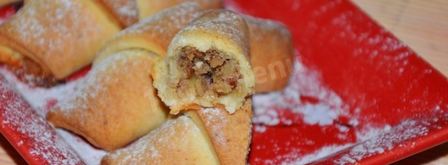 творожные рогалики с ореховой начинкой. Шаг 16