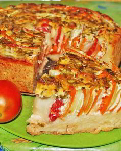 Овощной пирог Полосатик с кабачками и морковью