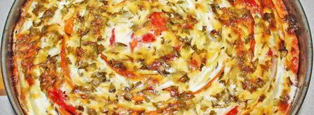 овощной пирог полосатик с кабачками и морковью. Шаг 15