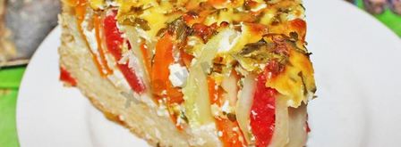 овощной пирог полосатик с кабачками и морковью. Шаг 17