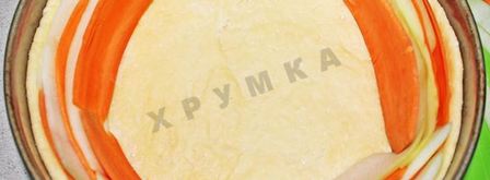 овощной пирог полосатик с кабачками и морковью. Шаг 8