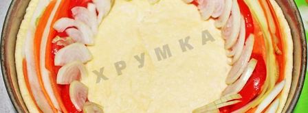 овощной пирог полосатик с кабачками и морковью. Шаг 9