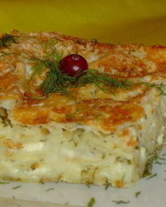 Пирог из лаваша с сыром, творогом и зеленью