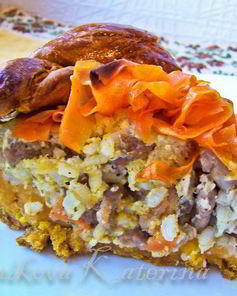 Пирог с морковью и мясом