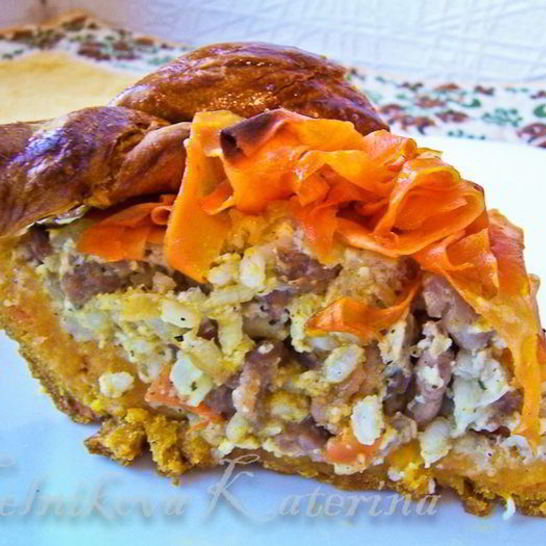 Рецепт пирога с морковью и мясом