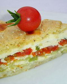 Пирог с овощами и брынзой