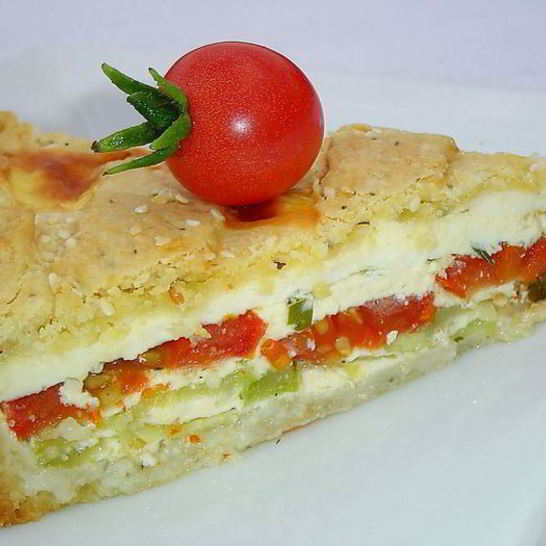 Рецепт пирога с овощами и брынзой