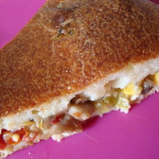 Пирог с вешенками и кукурузой