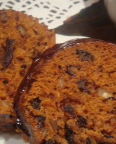 Постный кофейный пирог с черносливом