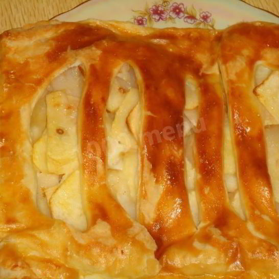 Рецепт яблочного пирога из готового слоеного теста