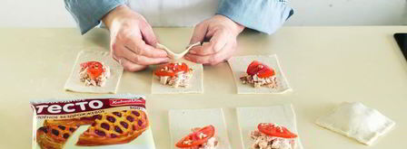 быстрые пирожки с цыпленком и помидорами. Шаг 3