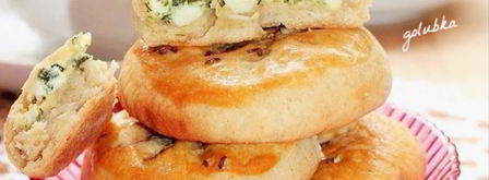 пирожки-булочки на кефире с оливками и зеленью. Шаг 12