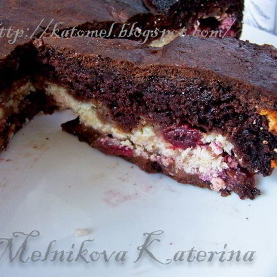 Рецепт брауни с творожно-вишневой начинкой