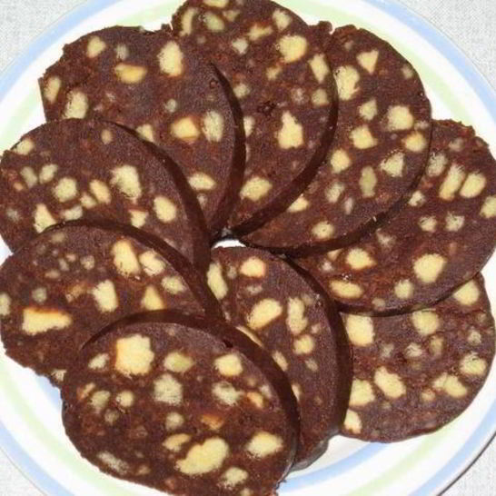 Рецепт пирожного колбаска из печенья