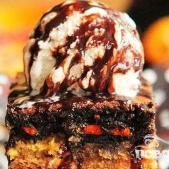 Рецепт пирожных с шоколадными печеньями и m&m's