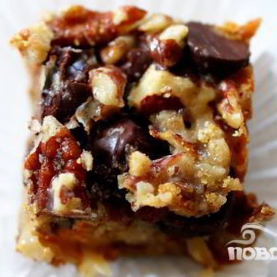 Рецепт пирожных с шоколадом, сгущенкой и орехами