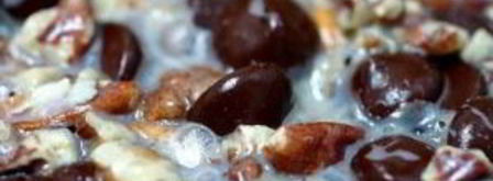 пирожные с шоколадом, сгущенкой и орехами. Шаг 3