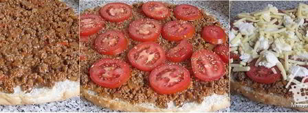 пицца на турецкой лепешке. Шаг 3