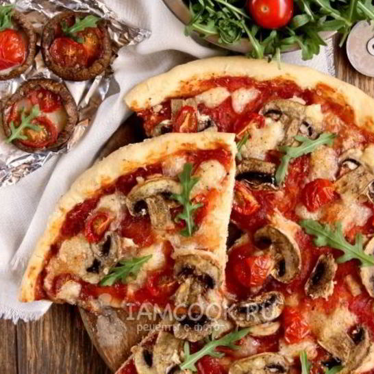 Рецепт пиццы с грибами и сыром