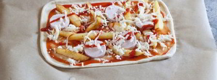 пицца с картошкой и колбасой. Шаг 12