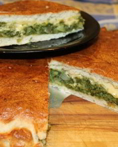 Закрытая пицца с брокколи