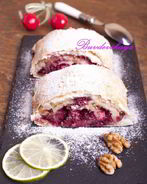 Ленивый штрудель с вишней и орехами