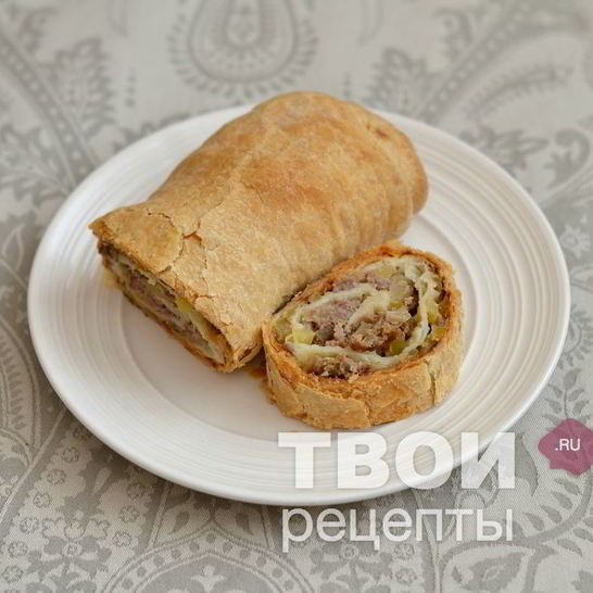 Рецепт штруделя с мясом