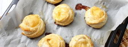 слойки-розочки с курицей и сыром. Шаг 14