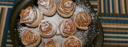 слойки с яблоками розочки. Шаг 6