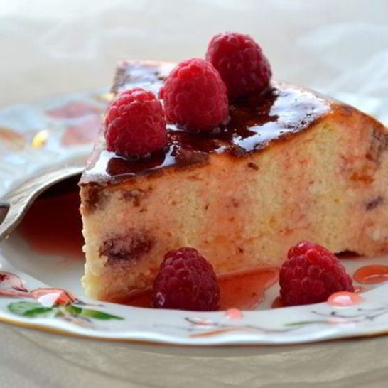 Рецепт малинового творожника