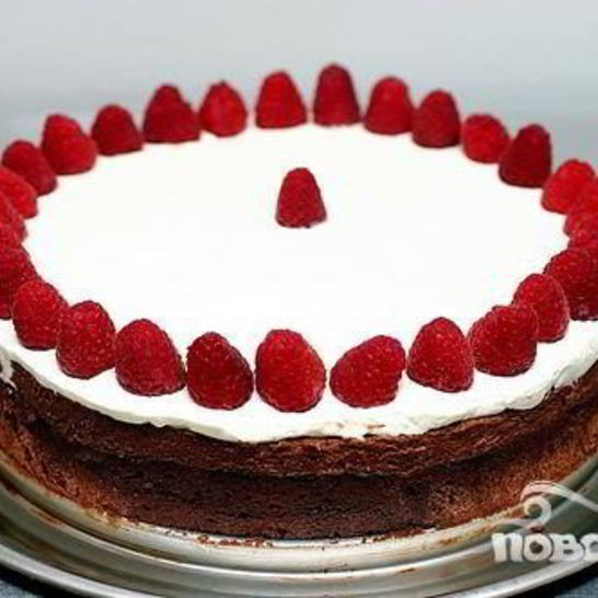 Рецепт двойного шоколадного торта с малиной