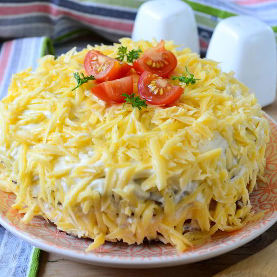 Рецепт кабачкового торта с помидорами и сыром