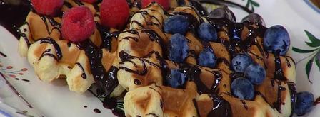 шафранные вафли под шоколадным соусом. Шаг 6