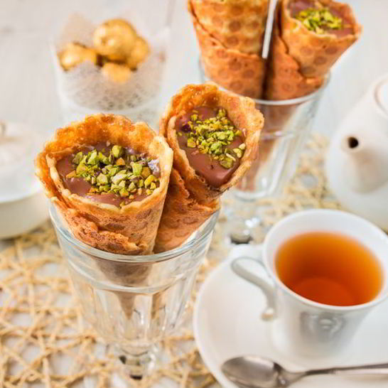 Рецепт вафельных трубочек с заварным шоколадным кремом