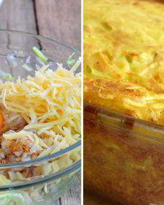 Кабачковая запеканка с курицей и сыром