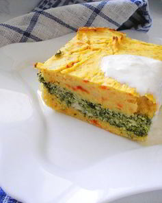 Картофельная запеканка с курицей и шпинатом