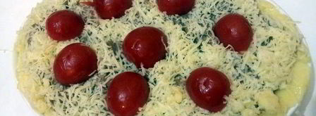 картофельная запеканка с мясом, сыром и помидорами черри. Шаг 3