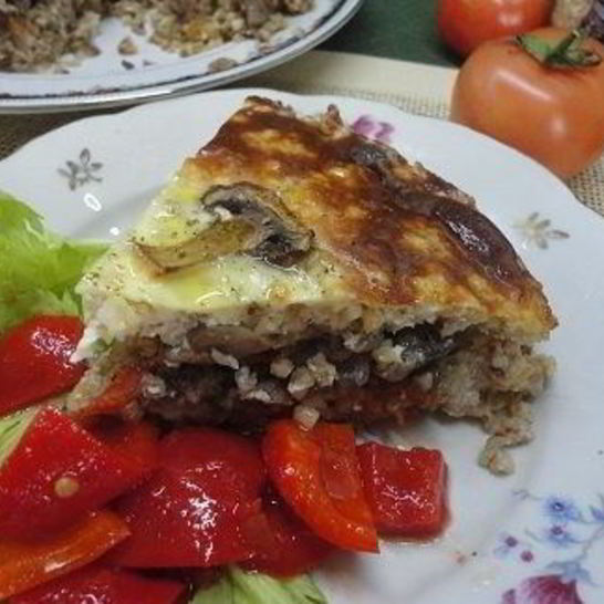 Рецепт пшеничной запеканки с грибами