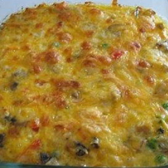 Рецепт рисовой запеканки с овощами и курицей