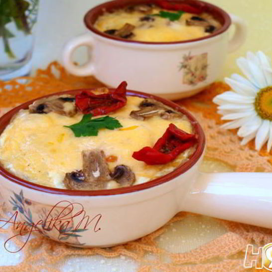 Рецепт рисовой запеканки с шампиньонами