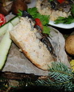 Рисово-мясная запеканка в грибной заливке