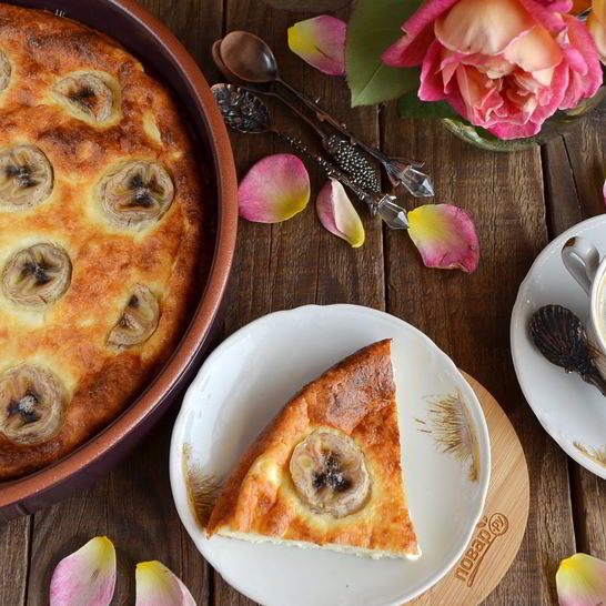 Рецепт творожной запеканки с бананами