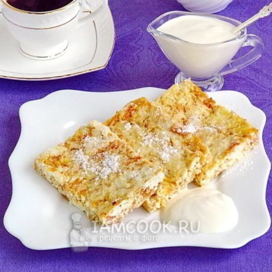 Рецепт творожно-яблочной запеканка с изюмом