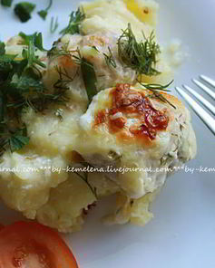 Запеканка из фрикаделек в молочном соусе