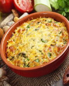 Запеканка из кабачков с грибами