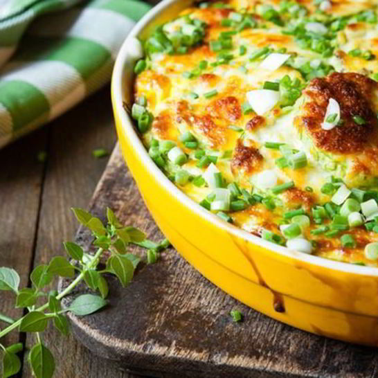 Рецепт запеканки из лосося с овощами